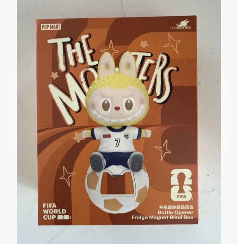PopMart The Monsters x FIFA World Cup Bottle Opener / Fridge Magnet NEW In Box